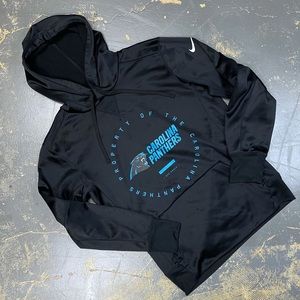 Nike Carolina Panthers Pull Over Hooded Sweater 906605-010 NFL Black Small